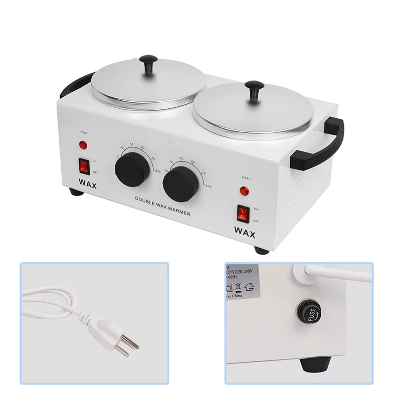 เครื่องทำแว๊กซ์ไฟฟ้าให้ความอบอุ่นแบบสองชั้นเครื่องละลายแว็กซ์พาราฟินทำสปาใบหน้าร้อนอุปกรณ์กำจัดขน