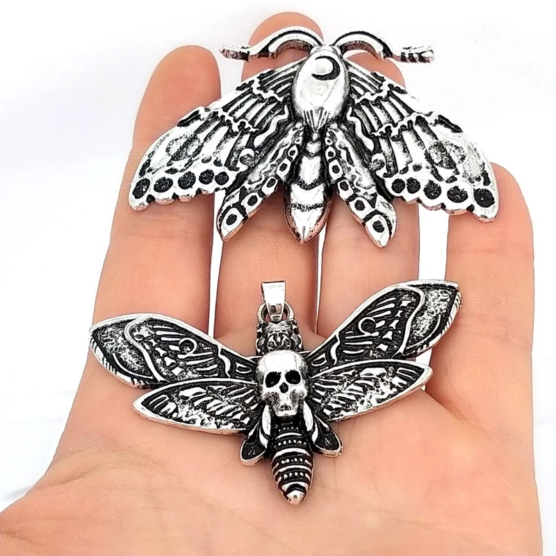 

hzew 50pcs new Animal moth accessories skull head moth pendant for women Accessories