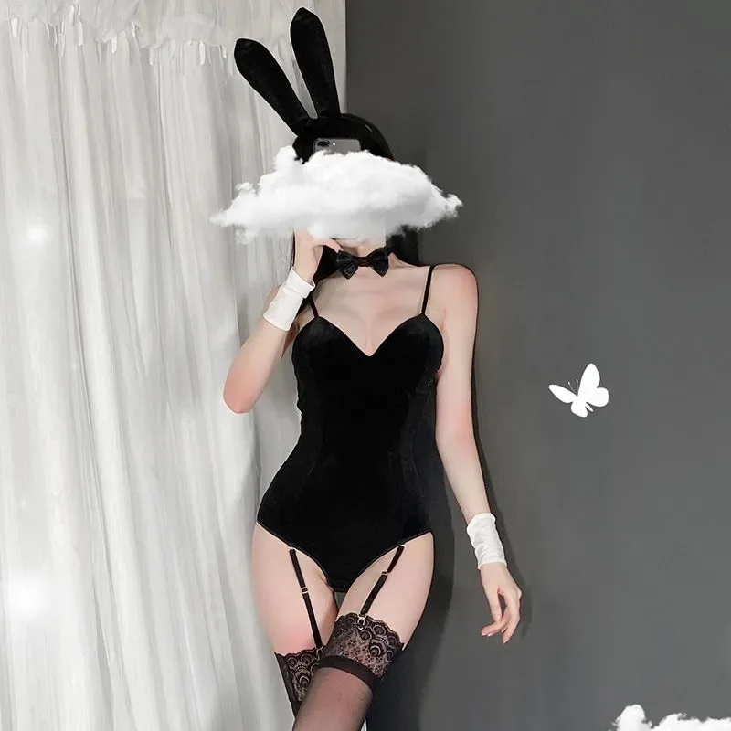 

2021 New Bunny Girl Sexy Erotic Lingerie Anime Cosplay costume Rabbit Bodysuit Wrapped Chest Sweet Gift For Boyfriend For Woman