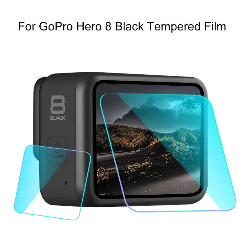 1Set for Gopro Hero8 Camera HD Film Tempering Protection Scratch-Resistant Front Back Film Tempered Glass Screen Protector