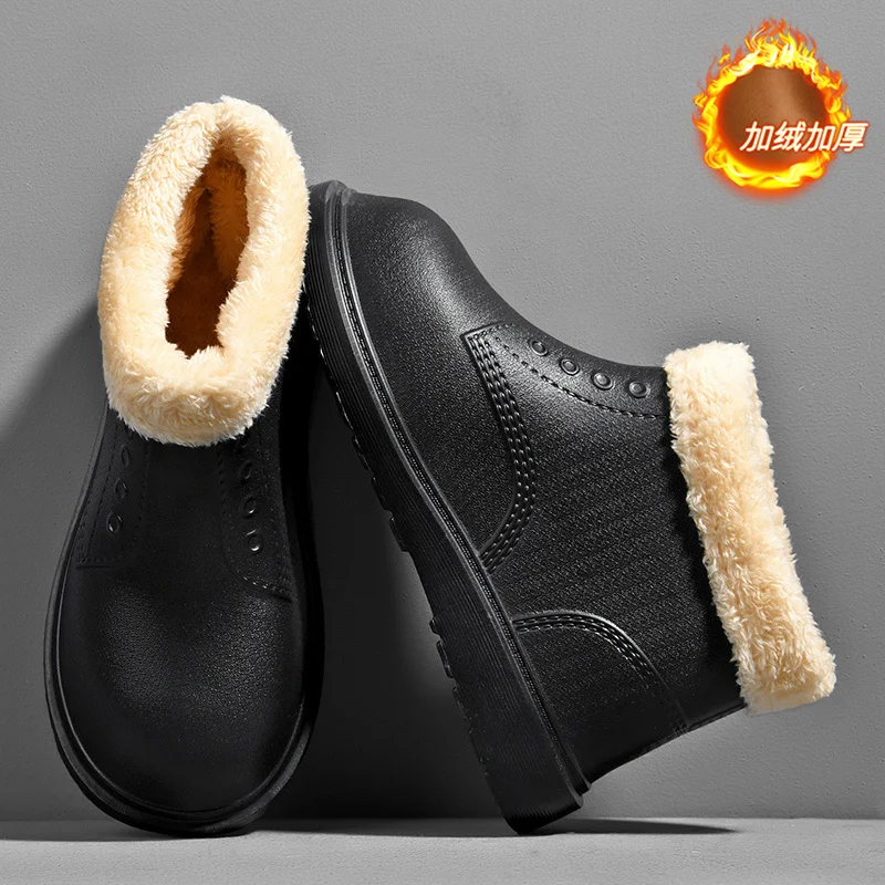 Man Platform Ankle Boots Fur Winter Shoes For Men With Free Shipping Snow Rain Boot Waterproof Shoe Alaska Zapatillas Sneakers