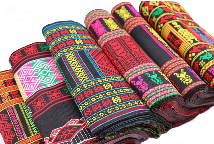 3yard hmong miao jacquard webbing lace trim 20cm dress collar ribbon tape ethnic tribal nepal thai india boho DIY accessory deco