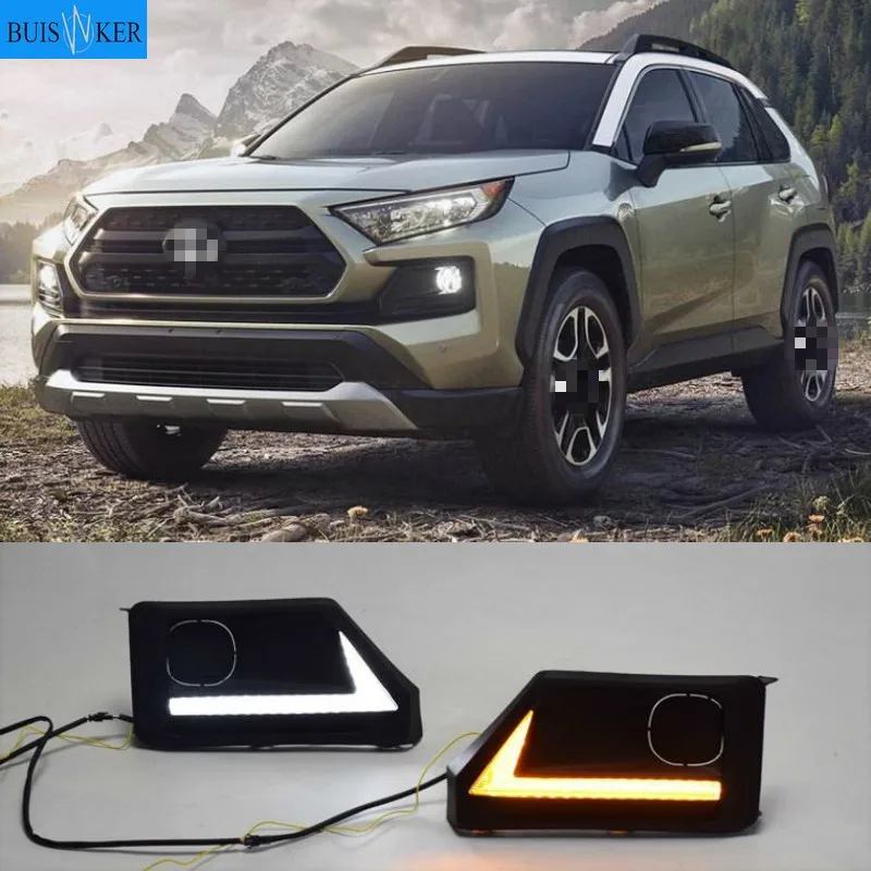 

LED DRL Day Light for Toyota RAV4 Adventure 2019-2021 Daytime Running Light Fog Lamp with Dynamic Sequential Turn Signal