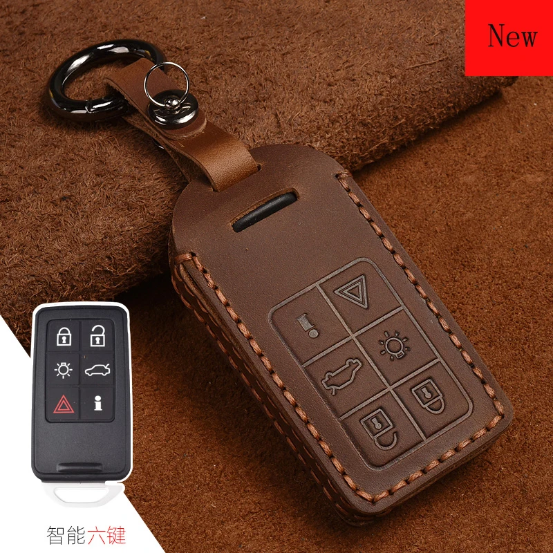 

High-Quality Leather Car Smart Key Case Cover for Volvo XC60 S60 V60 S60L Car Accessories
