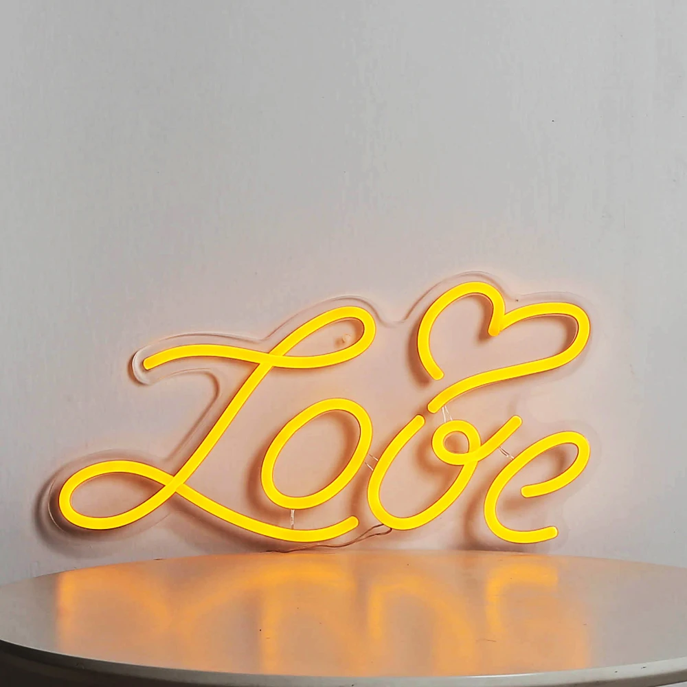 LOVE HEART Neon Sign Hand Writing Letters Valentine's Gift Lighting Up Neon Lamp for Bar Festival Party Wedding Kids Room Decor