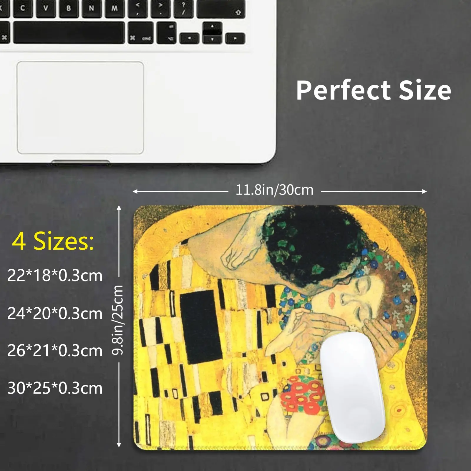 The Kiss Closeup-Gustav Klimt Mouse Pad DIY Print The Kiss Klimt Gustav Klimt Romantic Romance Kissing