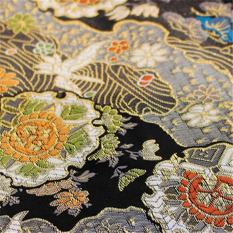 Wholesale 100% Polyester Brocade Jacquard Fabric for Children Clothing Japanese Design Cheongsam Fabric