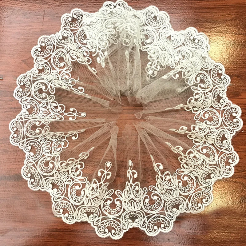 2020 high quality white lace fabric for dress DIY crafts handmade supplies floral cotton lace ribbon sewing accessories 2yards