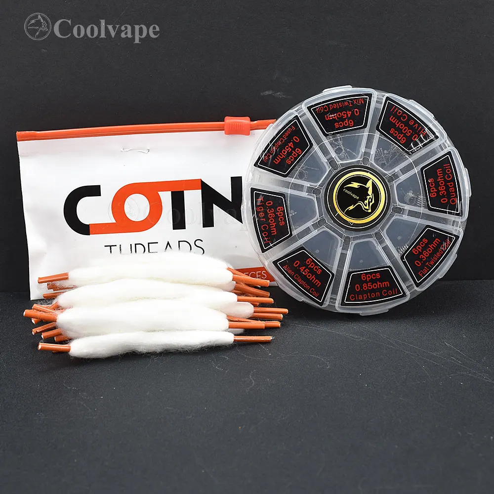 COTN Vape 20pcs/pack Dual Thread Vape coils Cotton wool Organic Prime Bacon For Kylin M PRO RTA