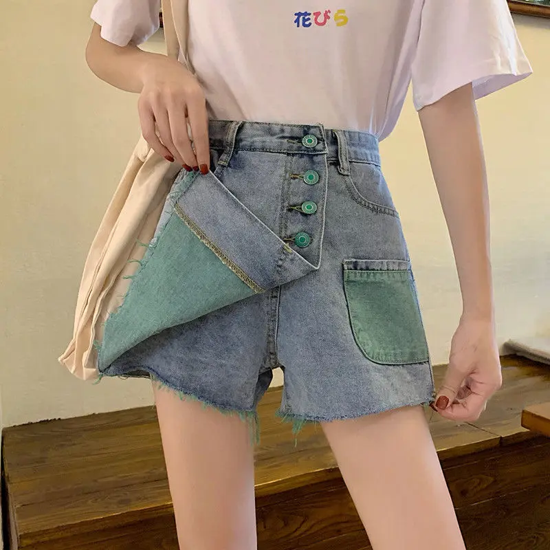 

5XL Female Fashion Shorts Skirts Summer Cool Women Denim Booty Shorts High Waists Five Buttons Pocket Short Hot Pants