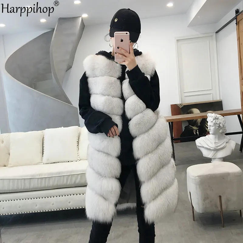 Natural Fox Fur Coat genuine Real Fox Fur Vest Jacket Women's pretty Warm Coat Natural Real Fur Coat Jacket Real Fur Coats