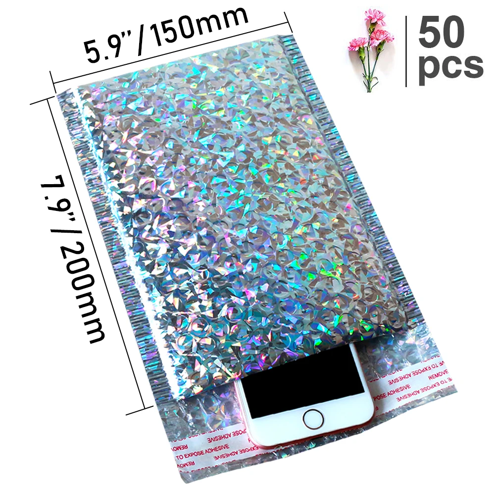 Colorful Foil Bubble Mailer Gift Jewelry Packaging Wedding Bag Mailing Eyelash Shipping Envelopes With Bubble Envelope Bags