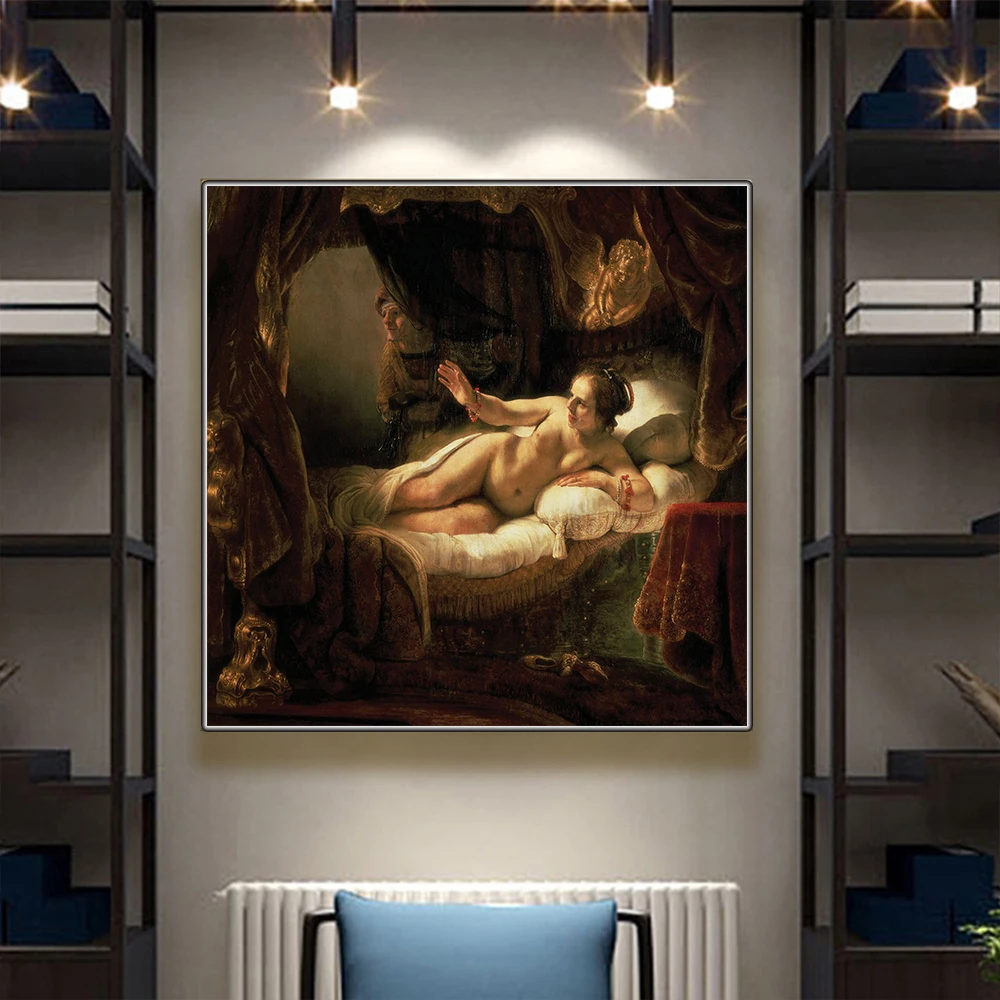 Danaë by Rembrandt Canvas Oil Painting Famous Artwork Poster Picture Modern Wall Decor Home Living room Decoration