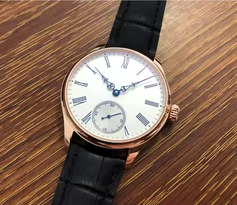 Sapphire Crystal Or Mineral Glass 44mm No Logo White Dial Asian ST3621 Movement Rose Gold Case Pilot's Men's 6497 Watches
