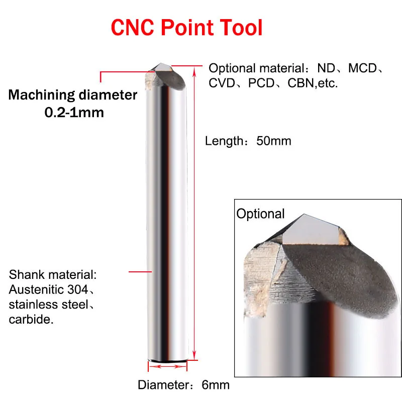 YUHE MCD Diamond Milling Point Tool CNC Circle Tool for Jeweler Cutting Engraving Tools Jewelry Machines