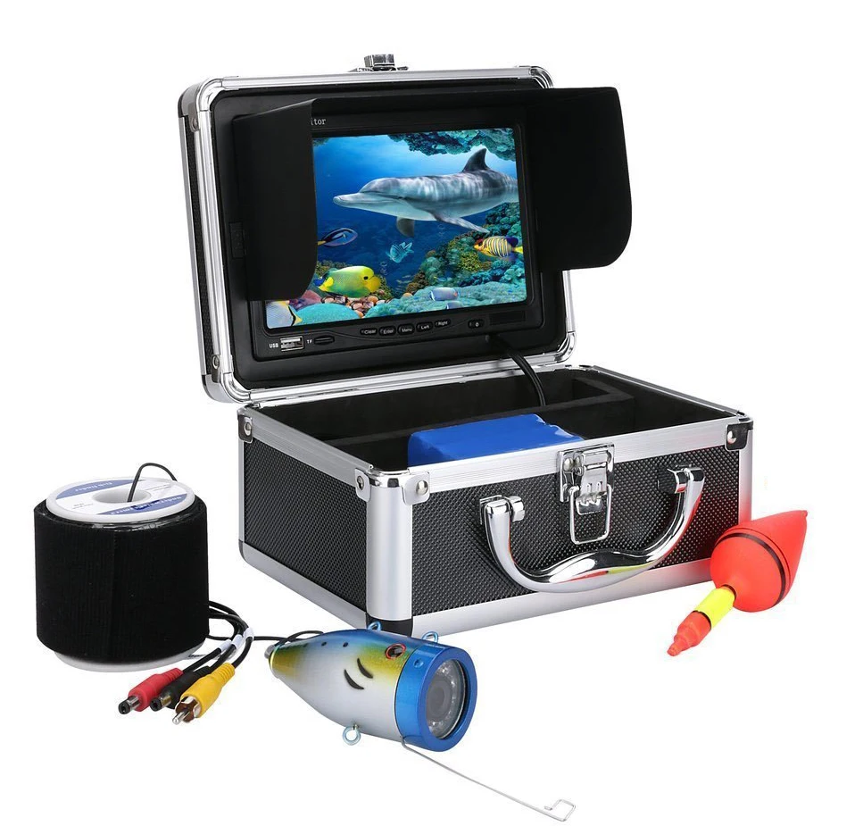 

7inch LCD Screen Monitor 15m Cable DVR Function Fishing Video Underwater Fishing Camera System IP68 Waterproof 12pcs LEDS Lights