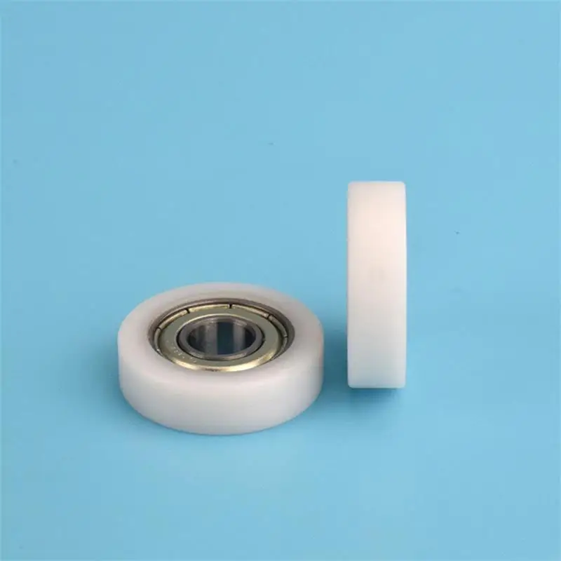 Imagem -02 - Nylon Revestido Plástico Polia Guia Roda Rolamento de Rolo Liso 8x25x7 mm 698zz 698 Pom 20 Pcs 100 Pcs