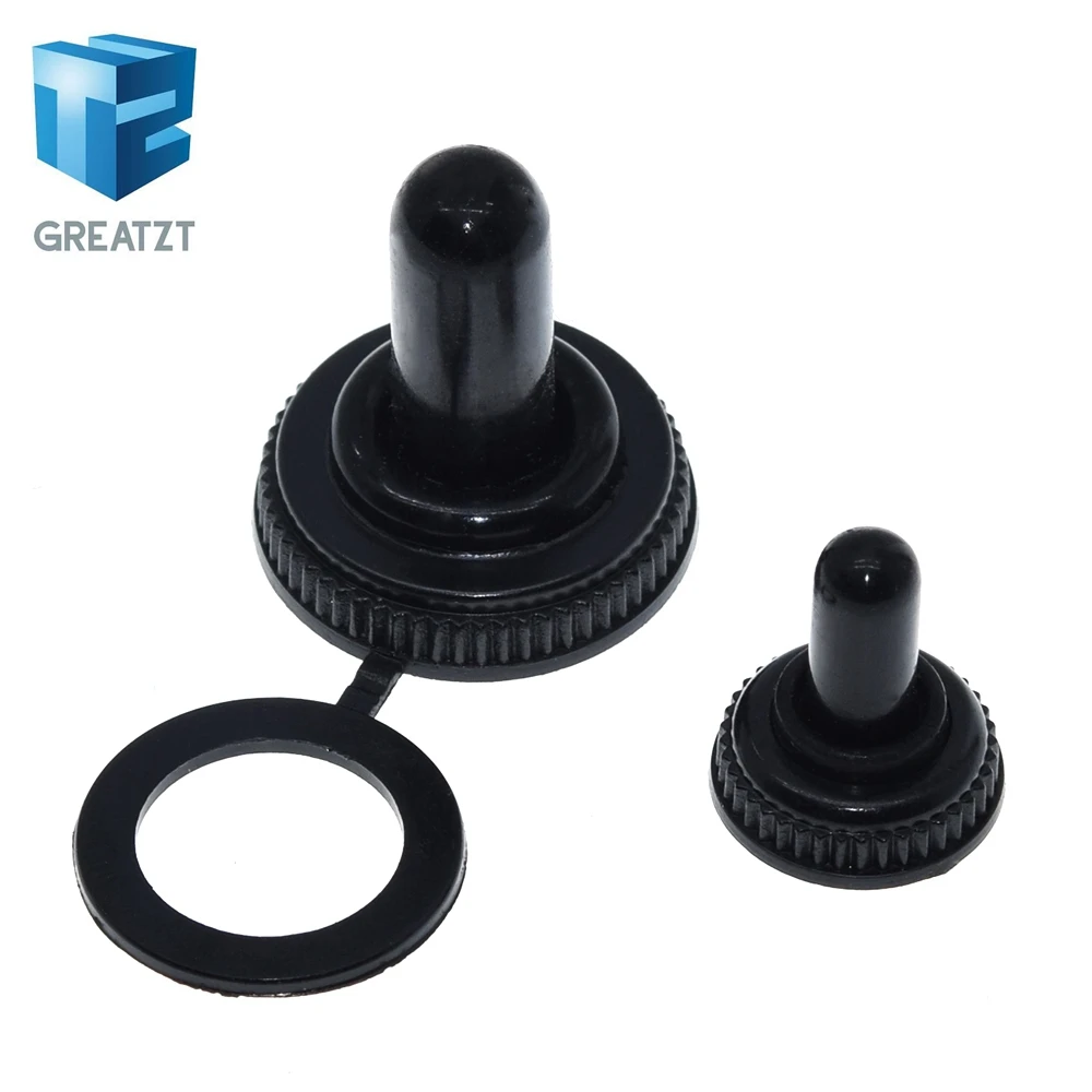 10Pcs 6mm Shaft Hole Mini MTS Toggle Switch Water Dust Proof Cap Rubber Boot Cover WPC-05 Black M12x0.75mm M6x0.75 Threaded