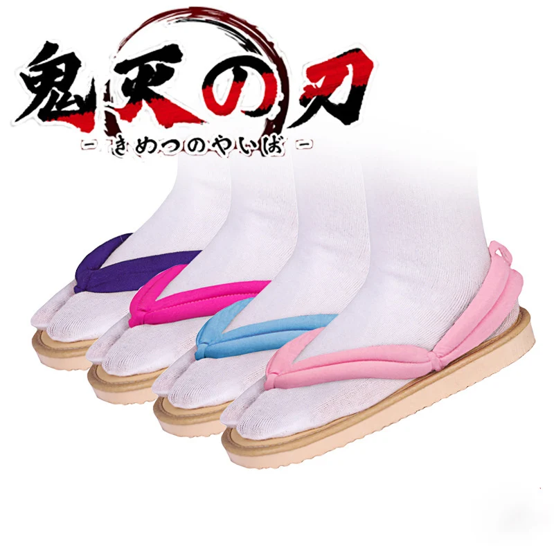 Zapatos Ninja japoneses con calcetines, disfraces de Anime, Kimono Geta, Chanclas, sandalias Unisex, zapatillas planas, zuecos