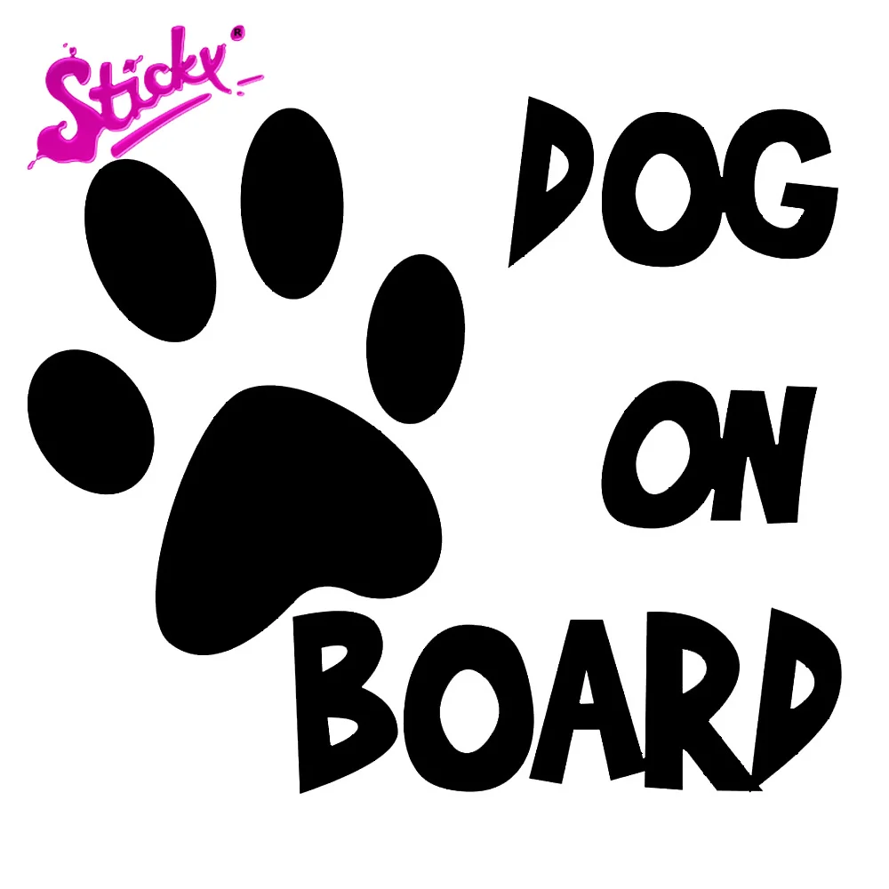 

STICKY Dog on Board Warning Plaques & Signs Car Sticker Decal for Motorcycle Accessories Laptop Helmet Trunk