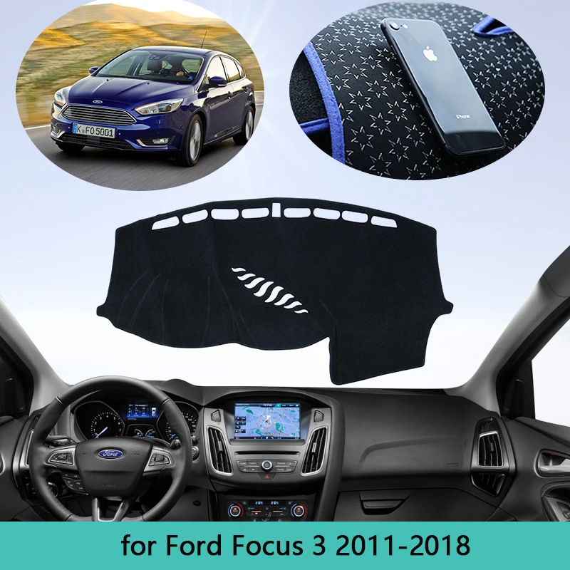 

For Ford Focus 3 2011~2018 MK3 Car Dash Mat Dashmat Dashboard Cover Sun Shade Dash Board Cover Carpet 2012 2013 2014 2015 2016
