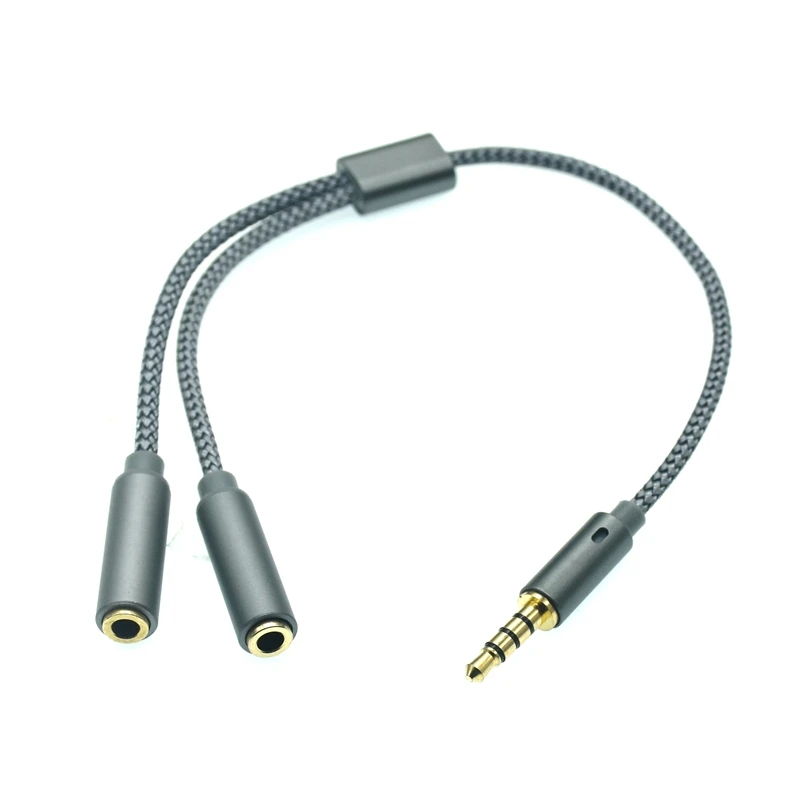 3.5mm kabel rozgałęźnik Audio do komputera Jack 3.5mm 1 męski do 2 żeński mikrofon Y rozdzielacz przewód AUX rozgałęźnik zestawu słuchawkowego