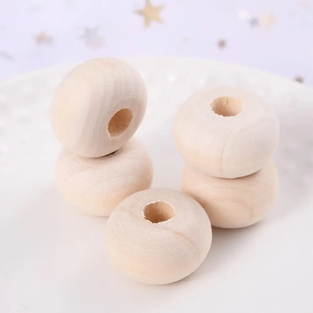 10-30Pcs 14/20/24mm Wooden Beads Natural Eco-Friendly Lead-Free Flat Spacer Loose Wood Bead DIY for Jewelry Making Handmade