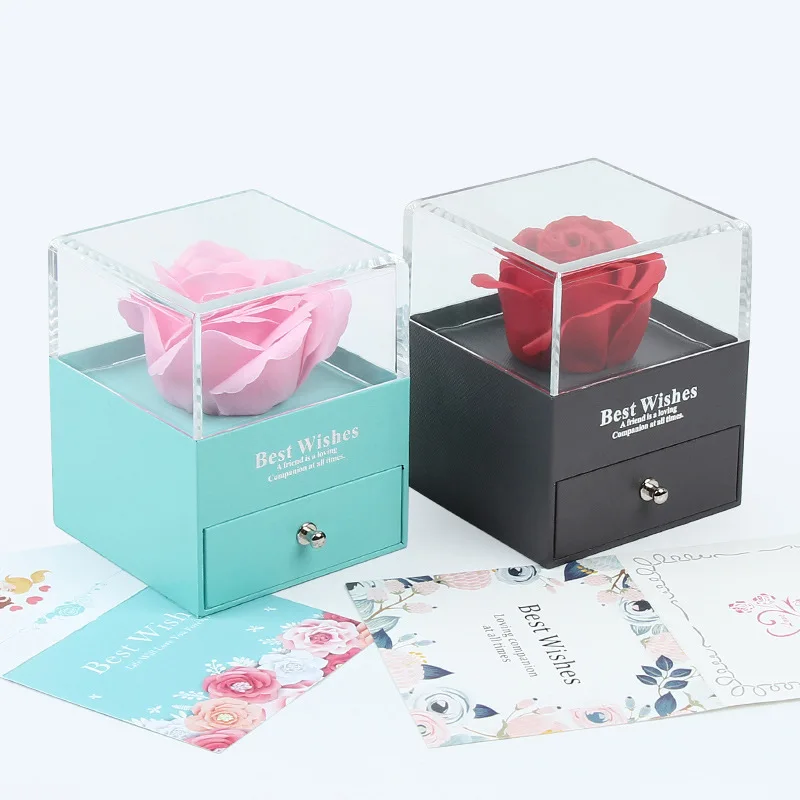 Wrapping Gift Case Gift Box Foldable Flower Box Living Room Wedding Portable Beautiful jewelry box With the bag