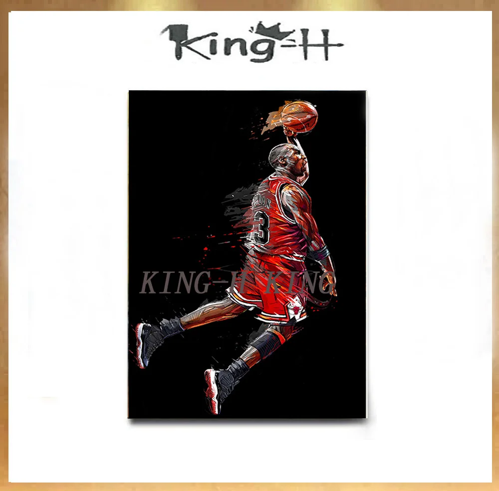 

High quality star characters play sports hand-painted oil painting canvas modern household adornment mural hotel lobby sofa