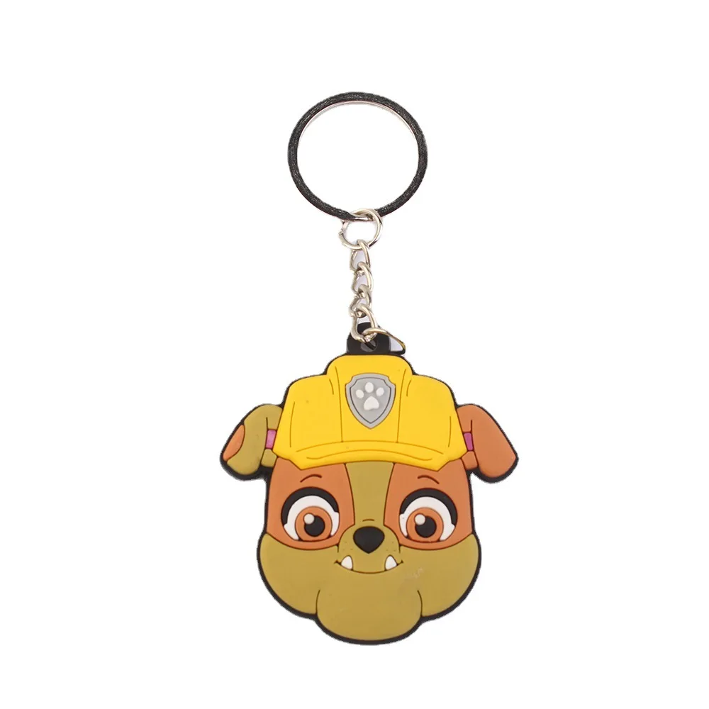 Paw patrol anime figuras kawaii chaveiro bonito boneca chaveiro carro pingente dos desenhos animados saco de escola ornamentos papelaria pequeno accessorie