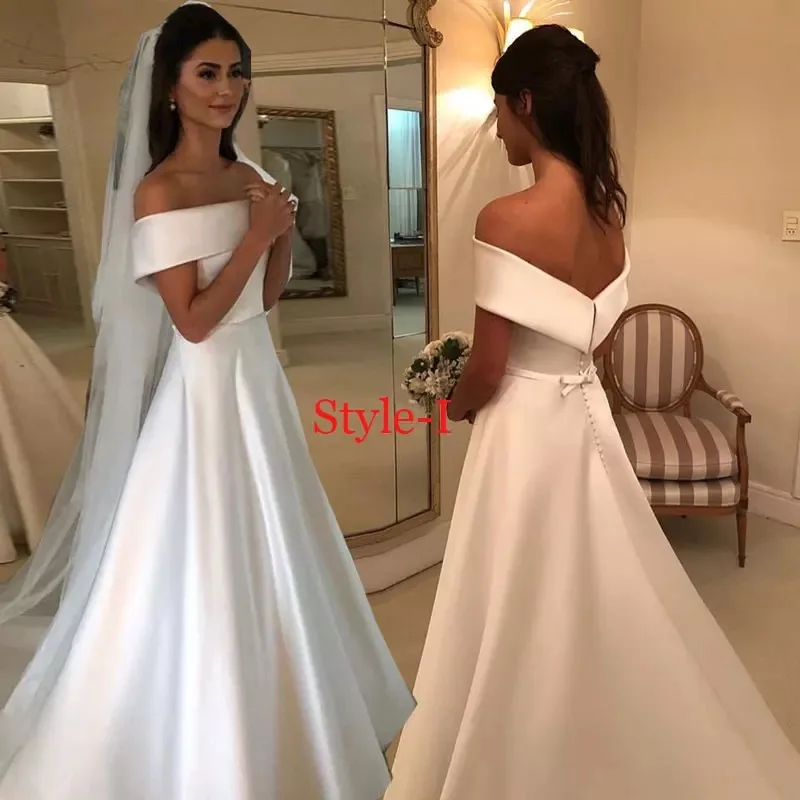 Robe De Mariee Vestido Boho Wedding Dress Satin Longue Robe De Soiree Simple Robe De Soiree Bride To Be платье платье принцессы