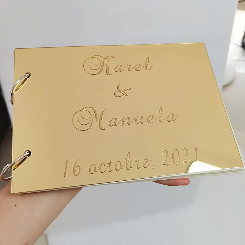 العرف الاكريليك مرآة بيضاء فارغة سجل الزوار الزفاف توقيع ضيف كتاب شخصية المعمودية الحدث وحفلات ديكور هدايا #3