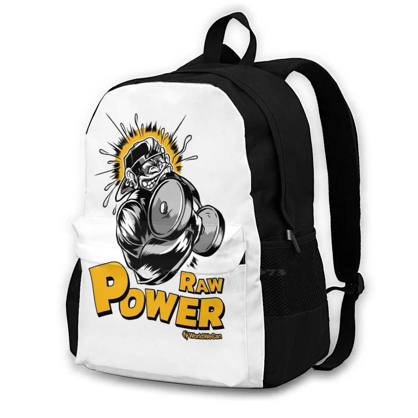 Raw Power | Super Motivation Monkey Exclusive Art School Bag Big Capacity Backpack Laptop 15 Inch Motivational Women