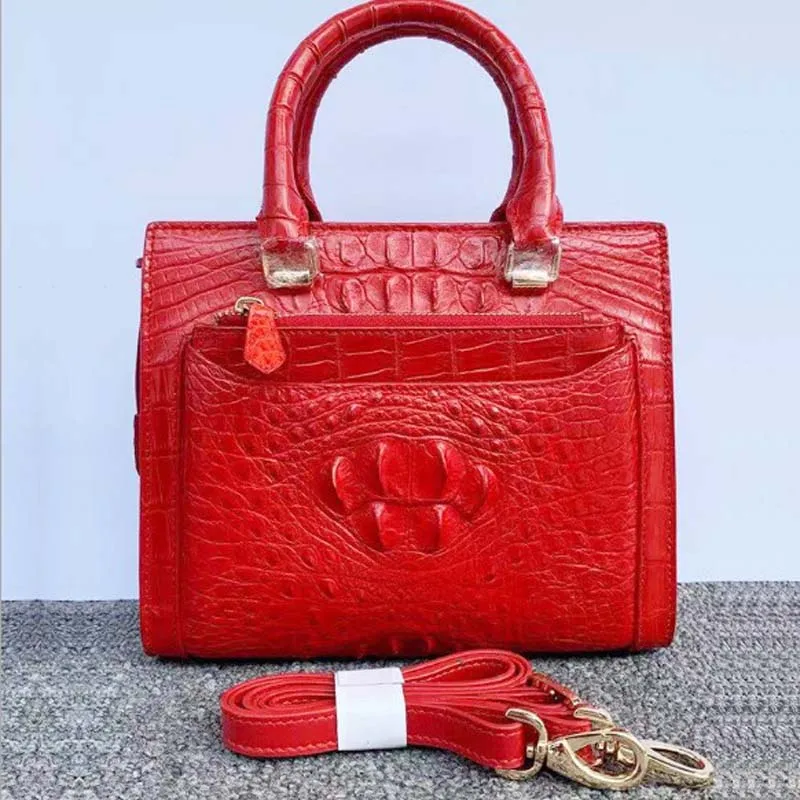 fanzunxing true crocodile leather Female women handbag  Luxury goods  Little bread  portable  Inclined shoulder bag