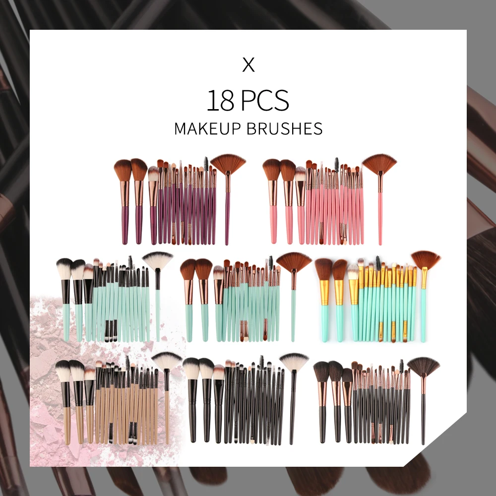 MAANGE 6/15/18/20Pcs Makeup Brushes Tool Set Cosmetic Powder Eye Shadow Foundation Blush Blending Beauty Make Up Brush Maquiagem
