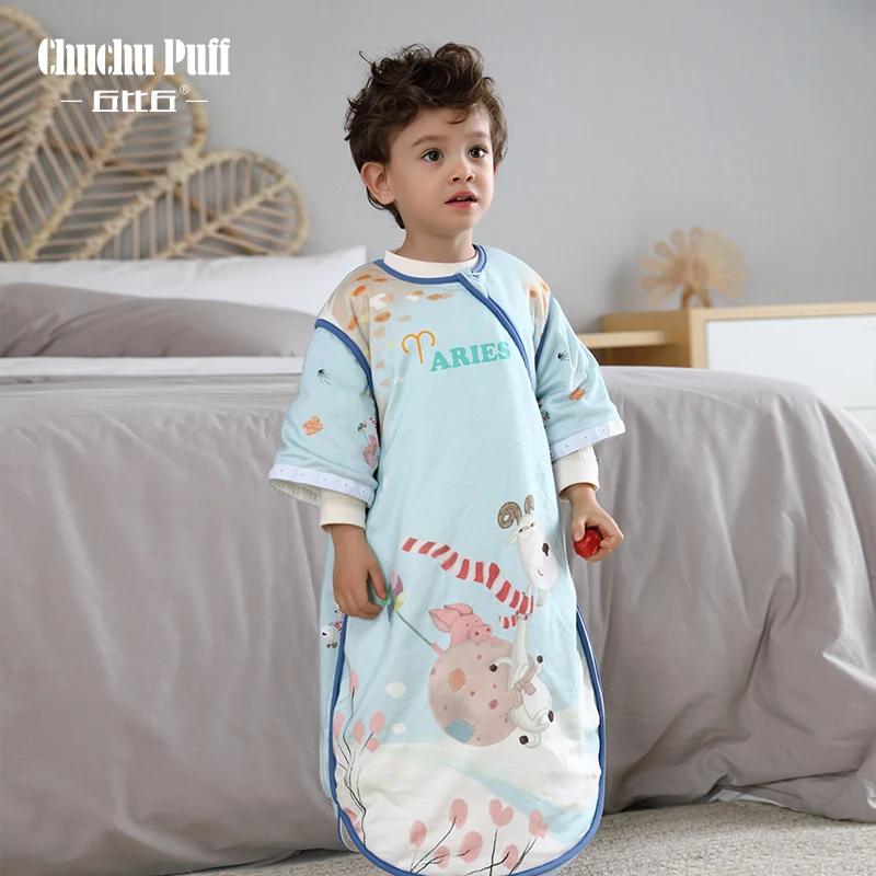 

Soft Warm Baby Sleeping Bag Multifunctional Removeable Sleeve Sleepsacks For 18 Months Cute Breathable Infant Blanket Swaddle