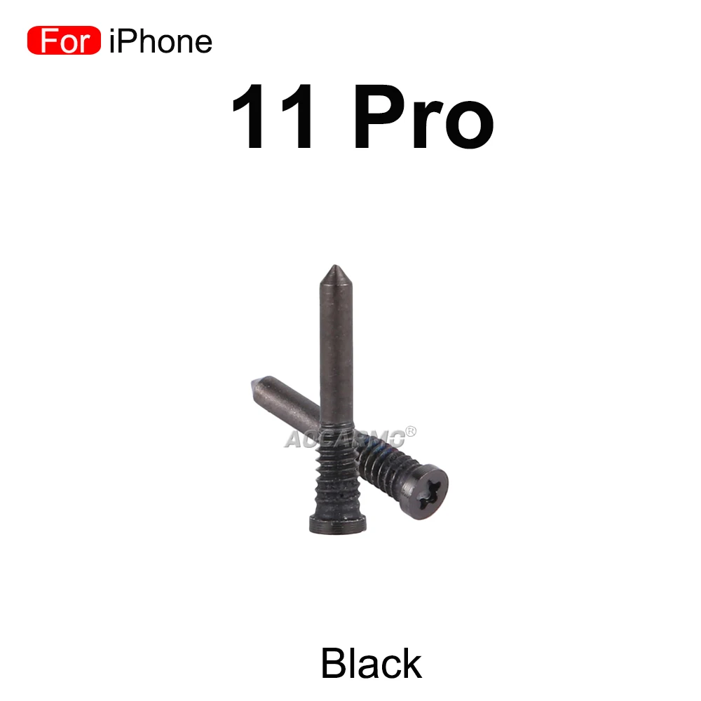 10Pcs Black Silver 5 Point Pentalobe Star Bottom Screws For iPhone 11 Pro Max Replacement Part