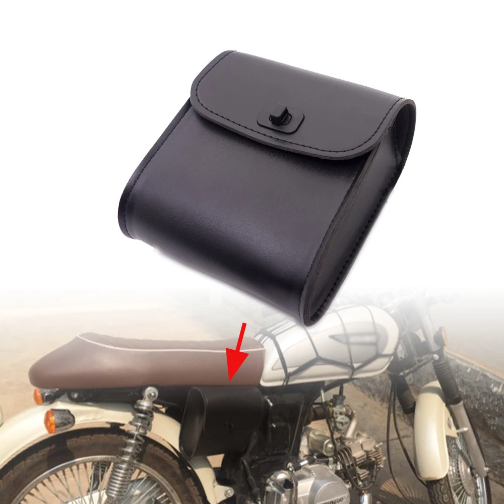 

Motorcycle Universal PU Leather Handlebar Sissy Bar Saddlebag Side Bag Tool Storage For Honda Yamaha Suzuki Sportster XL1200 883