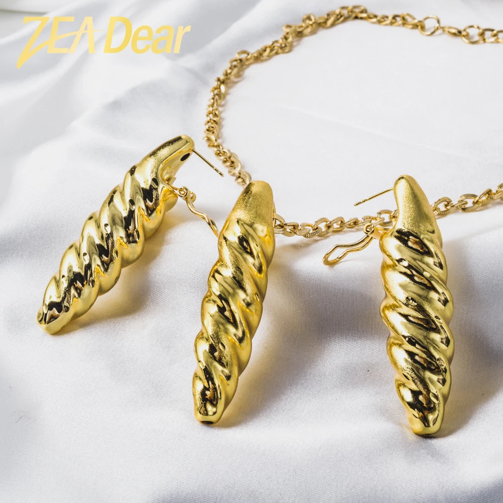 

ZEADear Jewelry Copper New African Fashion Big Hollow Sets Women Earrings Pendent Large Light Style For Wedding Gifts Trendy