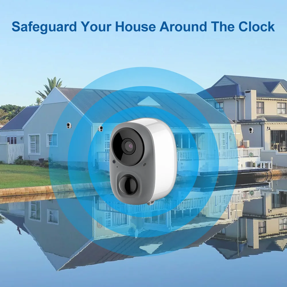 APP Control18650 battery powered outdoor home monitor with motion detection 2-channel audio WiFi IP Camera