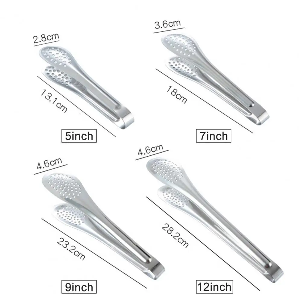 Pinça de comida em aço inoxidável, utensílio de cozinha, ferramenta de cozinhar, clipe de bife anti calor