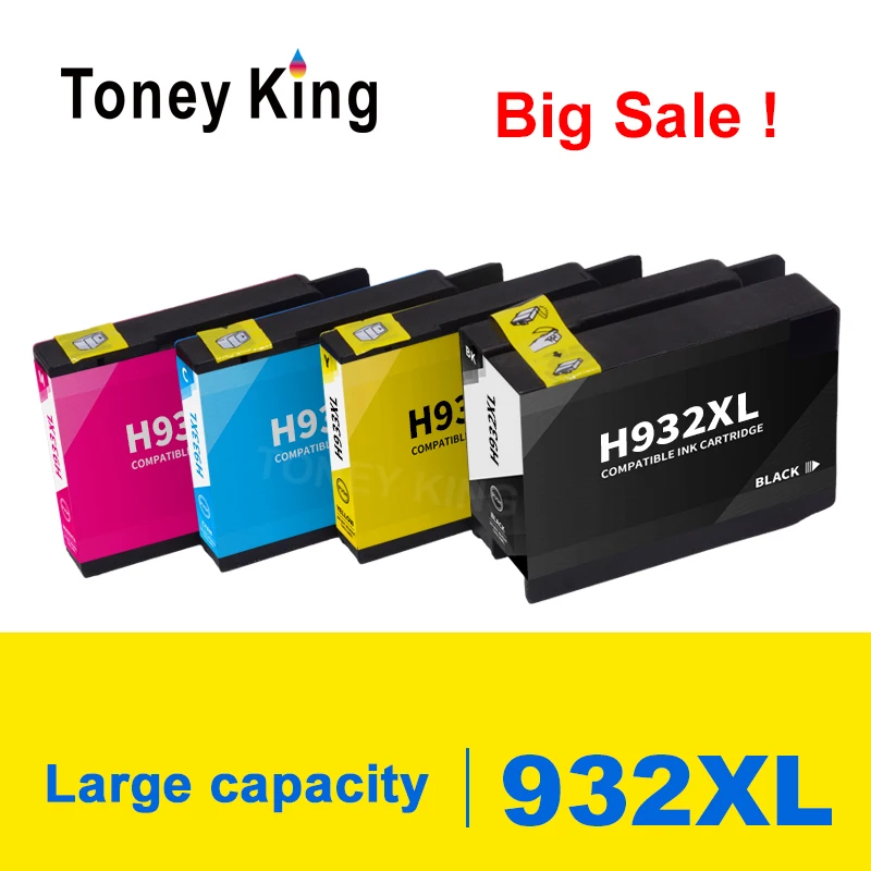 Toney King Compatible For HP 932 933 XL 932XL Ink Cartridge For HP Officejet 6100 6600 6700 7110 7610 7612 printer Cartridges