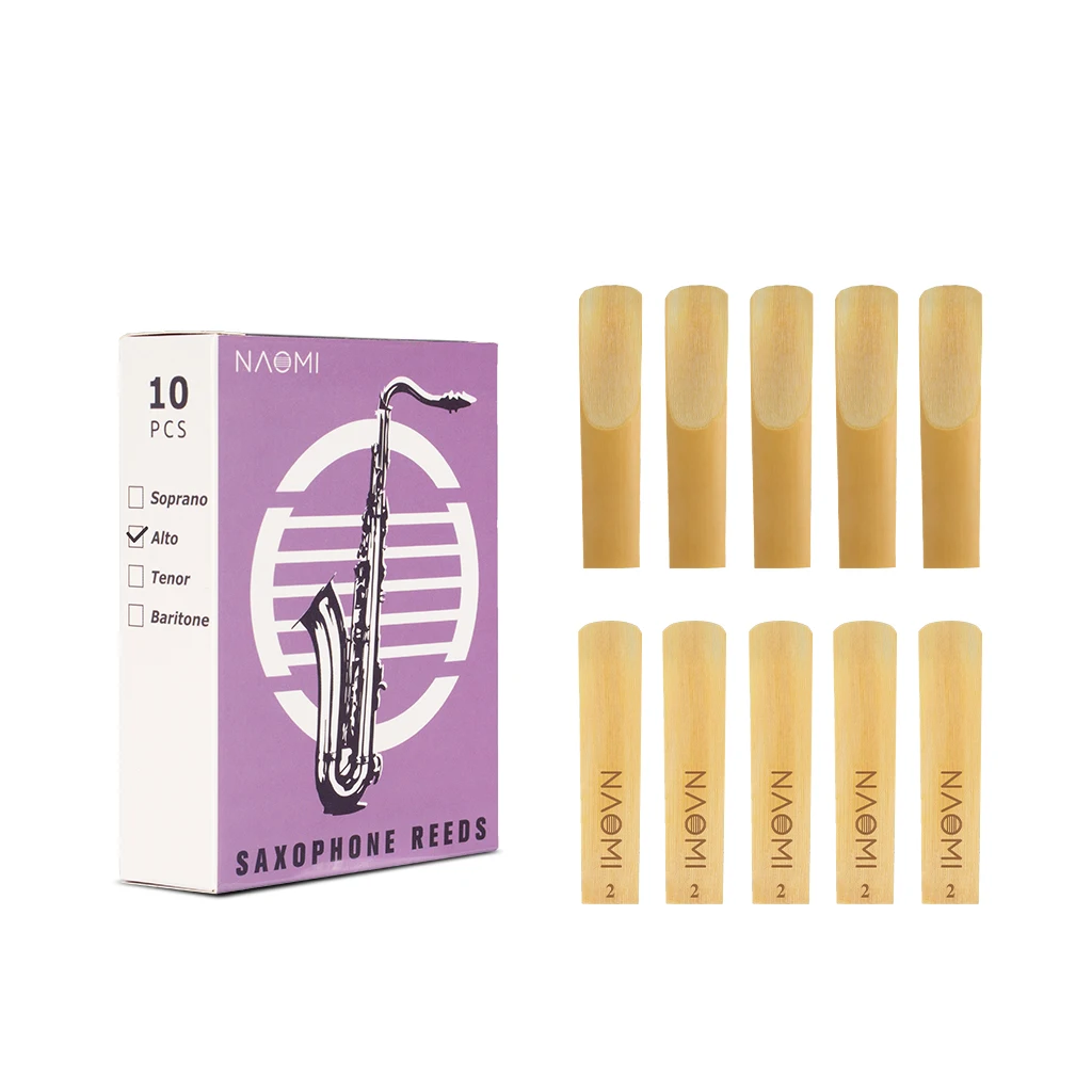 

10pcs/1pack Alto Saxophone Reeds Strength 2.0/2.5/3.0 Eb Sax Reeds Cutted Precisely Smooth Surface Without The Coarse