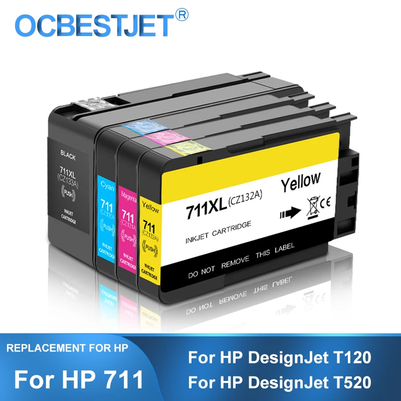 711XL 711 Replacement Ink Cartridge Full With Ink Compatible For HP DesignJet T120 T520 Printer