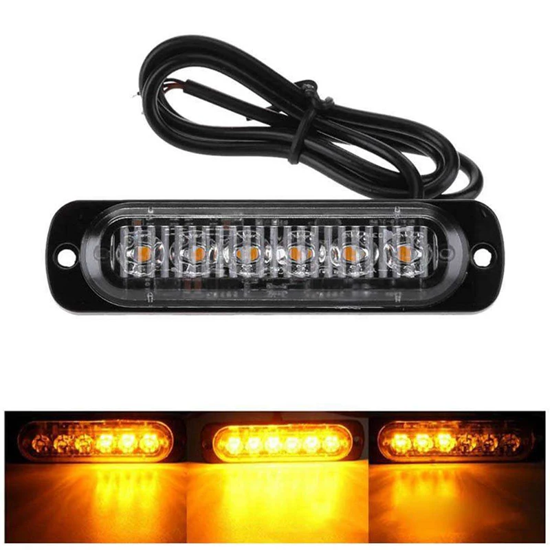 Led Side Marker Lights Amber Recovery Car 12V 24V LED Lighting Bar Orange Grill Breakdown Flashing  led Emergency Strobe Lights