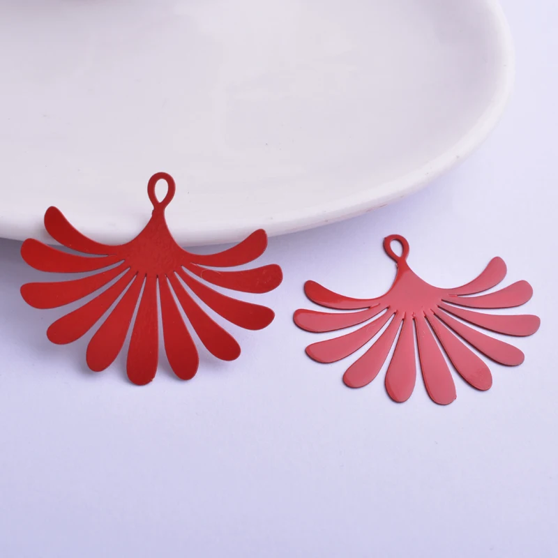 30 Stück AB5854 29*35mm Filigran-Anhänger in Roségoldfarbe, kreativ bunte cremefarbene Anhänger für DIY-Ohrringe – Detail 9