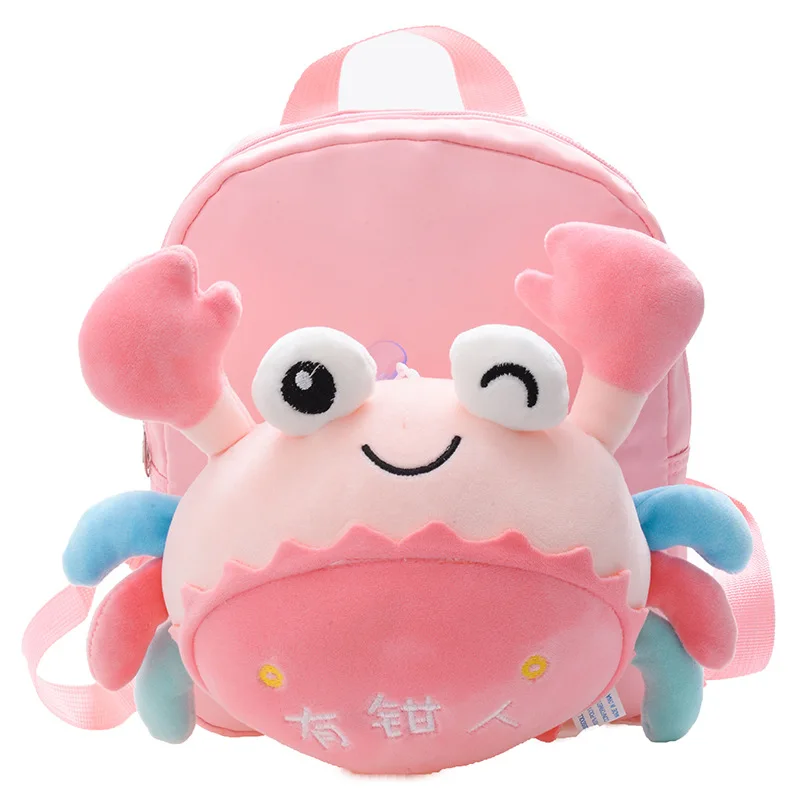 Novo kawaii caranguejo crianças do bebê da criança sacos de escola 3d dos desenhos animados animais caranguejo mochila do jardim infância para meninas meninos mochila