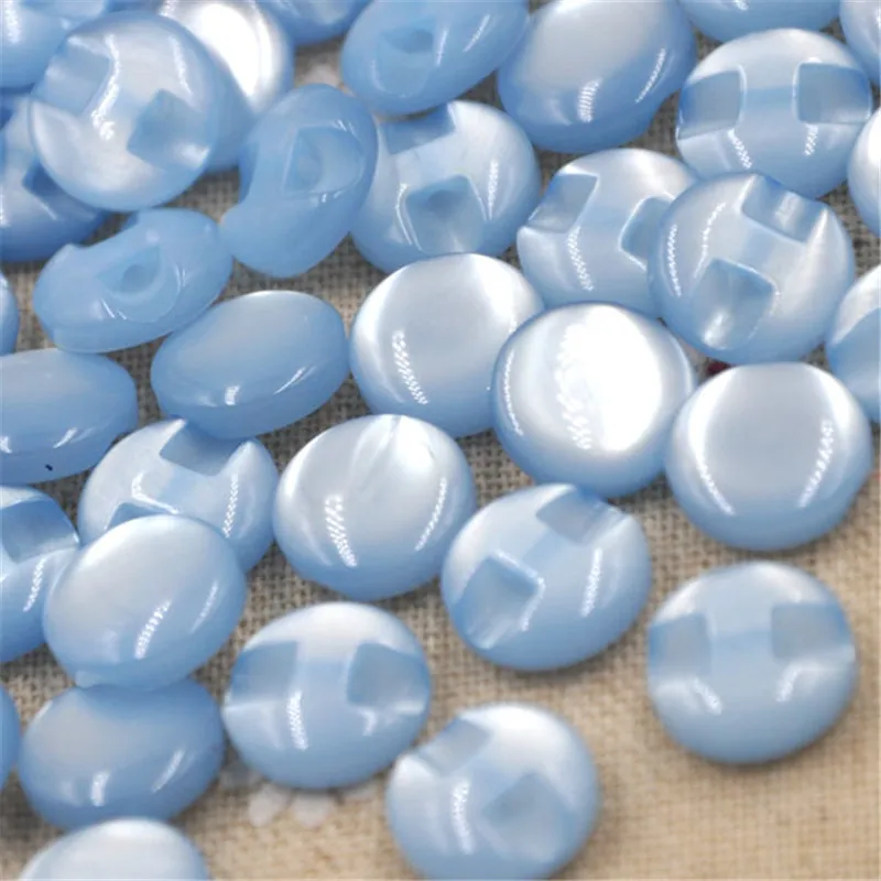 50 pcs 12 mm Blue Cat\'s Eye button craft/sewing/baby lot mix PT82