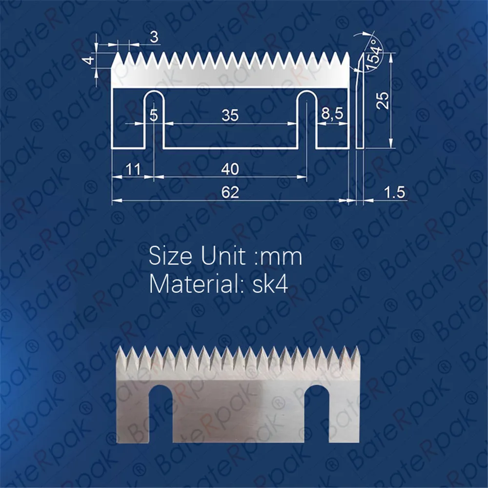 BateRpak-cuchilla de sellador de cartón, máquina de sellado de cartón, cinta adhesiva semiautomática, cuchillo, piezas de sellador de cartón