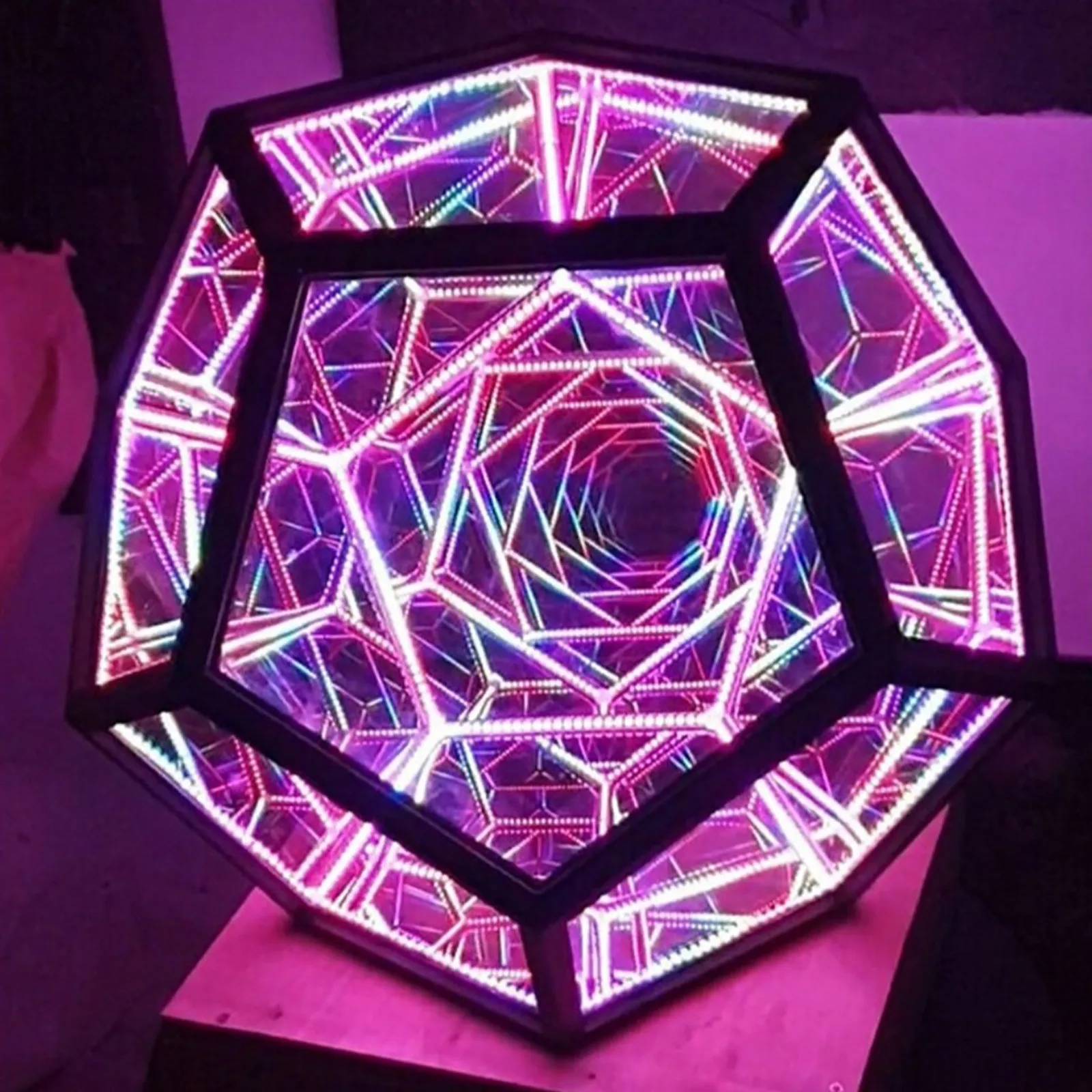 Christmas Infinite Dodecahedron Color Art Light Usb Charging Decorative Lamp Home Desktop Decoration Aesthetic Room Decor